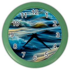 Waves Wave Water Blue Sea Ocean Abstract Color Wall Clock by Salman4z