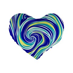 Pattern Design Swirl Watercolor Art Standard 16  Premium Flano Heart Shape Cushions by Ravend