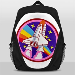 Badge Patch Pink Rainbow Rocket Backpack Bag by Salman4z
