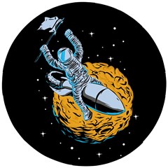 Astronaut Planet Space Science Wooden Puzzle Round by Salman4z