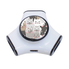 Cute Cats Seamless Pattern 3-port Usb Hub by Salman4z