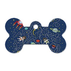 Cat Cosmos Cosmonaut Rocket Dog Tag Bone (one Side) by Salman4z