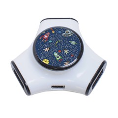 Cat Cosmos Cosmonaut Rocket 3-port Usb Hub by Salman4z
