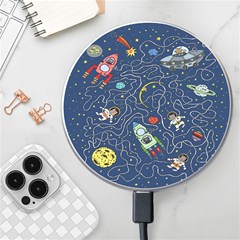 Cat Cosmos Cosmonaut Rocket Wireless Fast Charger(white) by Salman4z