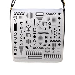 Pattern Hipster Abstract Form Geometric Line Variety Shapes Polkadots Fashion Style Seamless Flap Closure Messenger Bag (l) by Salman4z