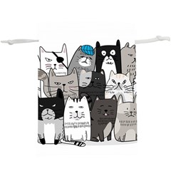 Cute Cat Hand Drawn Cartoon Style Lightweight Drawstring Pouch (xl) by Salman4z