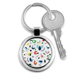 Vector Set Isolates With Cute Birds Scandinavian Style Key Chain (Round) Front