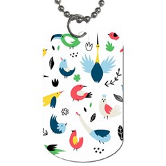 Vector Set Isolates With Cute Birds Scandinavian Style Dog Tag (one Side) by Salman4z