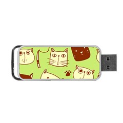 Cute Hand Drawn Cat Seamless Pattern Portable Usb Flash (one Side) by Salman4z