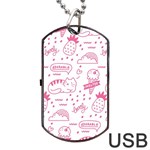 Cute-girly-seamless-pattern Dog Tag USB Flash (Two Sides) Back