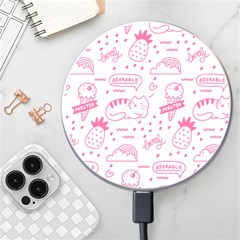 Cute-girly-seamless-pattern Wireless Fast Charger(white) by Salman4z