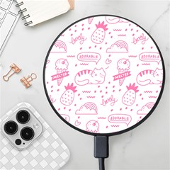 Cute-girly-seamless-pattern Wireless Fast Charger(black) by Salman4z