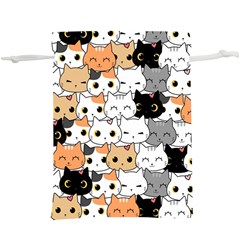 Cute-cat-kitten-cartoon-doodle-seamless-pattern Lightweight Drawstring Pouch (xl) by Salman4z
