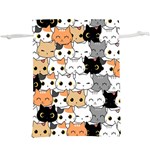 Cute-cat-kitten-cartoon-doodle-seamless-pattern Lightweight Drawstring Pouch (XL) Back