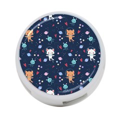 Cute-astronaut-cat-with-star-galaxy-elements-seamless-pattern 4-port Usb Hub (one Side) by Salman4z