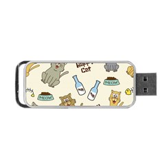 Happy-cats-pattern-background Portable Usb Flash (two Sides) by Salman4z