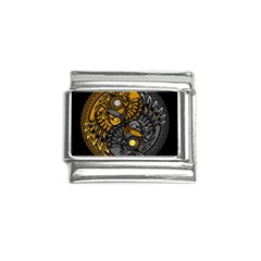 Yin-yang-owl-doodle-ornament-illustration Italian Charm (9mm) by Salman4z