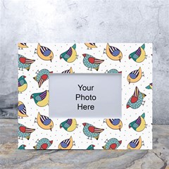 Seamless-pattern-with-hand-drawn-bird-black White Tabletop Photo Frame 4 x6  by Salman4z