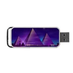 Egyptian-pyramids-night-landscape-cartoon Portable Usb Flash (two Sides) by Salman4z