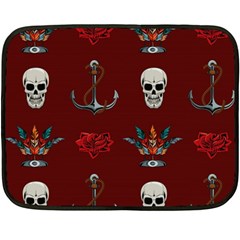 Tattoo-old-school-background-pattern Two Sides Fleece Blanket (mini) by Salman4z