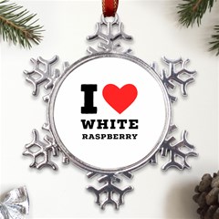 I Love White Raspberry Metal Large Snowflake Ornament by ilovewhateva