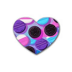 Cookies Chocolate Cookies Sweets Snacks Baked Goods Rubber Heart Coaster (4 Pack) by Ravend