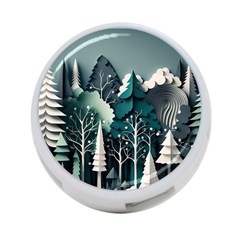 Forest Papercraft Trees Background 4-port Usb Hub (one Side) by Ravend