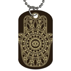 Hamsa-hand-drawn-symbol-with-flower-decorative-pattern Dog Tag (two Sides) by Salman4z