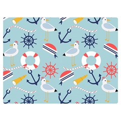 Nautical-marine-symbols-seamless-pattern Premium Plush Fleece Blanket (extra Small) by Salman4z
