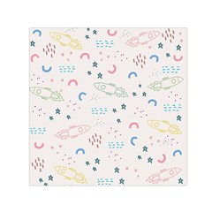 Spaceship Pattern Star Square Satin Scarf (30  X 30 ) by danenraven
