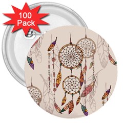 Coloured-dreamcatcher-background 3  Buttons (100 Pack)  by Salman4z