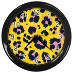 Leopard-print-seamless-pattern Wall Clock (Black) Front