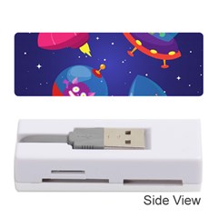 Cartoon-funny-aliens-with-ufo-duck-starry-sky-set Memory Card Reader (stick) by Salman4z
