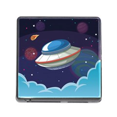 Ufo-alien-spaceship-galaxy Memory Card Reader (square 5 Slot) by Salman4z