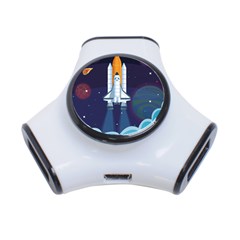 Spaceship-milkyway-galaxy 3-port Usb Hub by Salman4z