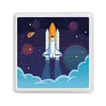 Spaceship-milkyway-galaxy Memory Card Reader (Square) Front