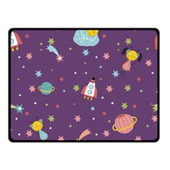 Space-travels-seamless-pattern-vector-cartoon Two Sides Fleece Blanket (small) by Salman4z
