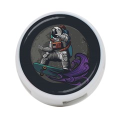 Illustration-astronaut-cosmonaut-paying-skateboard-sport-space-with-astronaut-suit 4-port Usb Hub (one Side) by Salman4z