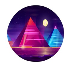 Egyptian-pyramids-night-landscape-cartoon Mini Round Pill Box (pack Of 3) by Salman4z
