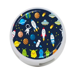 Big-set-cute-astronauts-space-planets-stars-aliens-rockets-ufo-constellations-satellite-moon-rover-v 4-port Usb Hub (one Side) by Salman4z