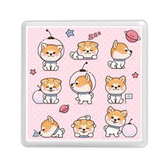 Set-kawaii-smile-japanese-dog-akita-inu-cartoon Memory Card Reader (square) by Salman4z
