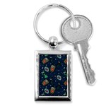 Monster-alien-pattern-seamless-background Key Chain (Rectangle) Front