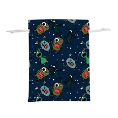 Monster-alien-pattern-seamless-background Lightweight Drawstring Pouch (l) by Salman4z