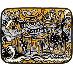 Crazy-abstract-doodle-social-doodle-drawing-style Fleece Blanket (mini) by Salman4z