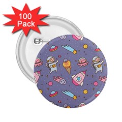 Outer-space-seamless-background 2 25  Buttons (100 Pack)  by Salman4z