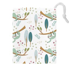 Pattern-sloth-woodland Drawstring Pouch (4xl) by Salman4z