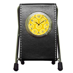 Lemon-fruits-slice-seamless-pattern Pen Holder Desk Clock by Salman4z