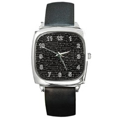 Math-equations-formulas-pattern Square Metal Watch by Salman4z