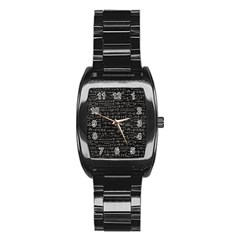 Math-equations-formulas-pattern Stainless Steel Barrel Watch by Salman4z