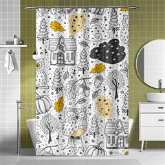Doodle-seamless-pattern-with-autumn-elements Shower Curtain 48  X 72  (small)  by Salman4z